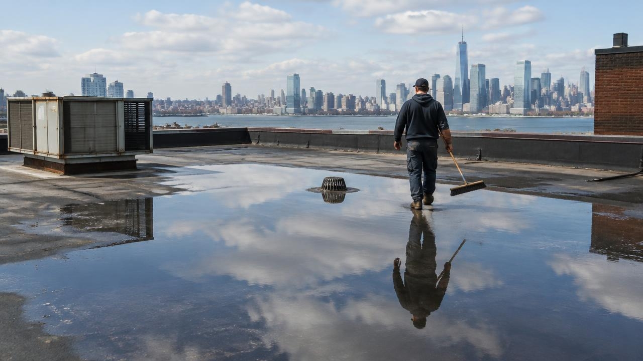 flat Roof Ponding Water Repair in Jersey City