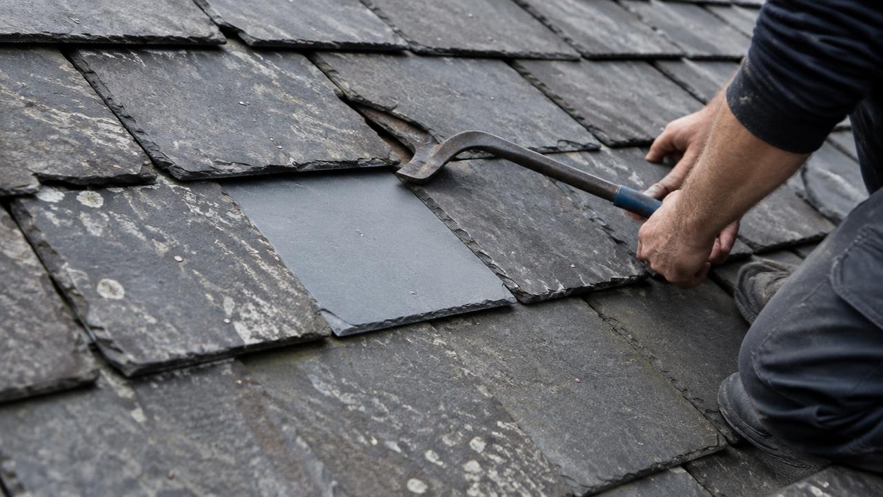 slate Roof Repair on an Older Jersey City Home