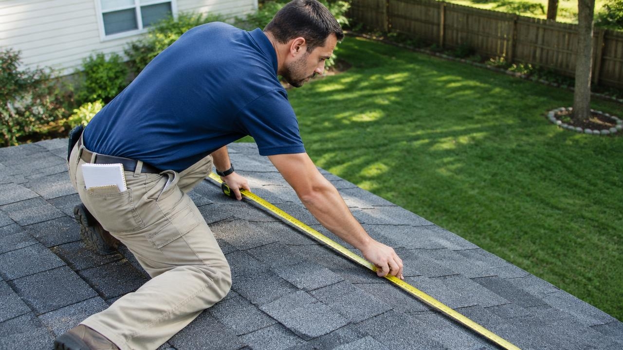 roof Repair Contractor Measuring a Jersey City Roof