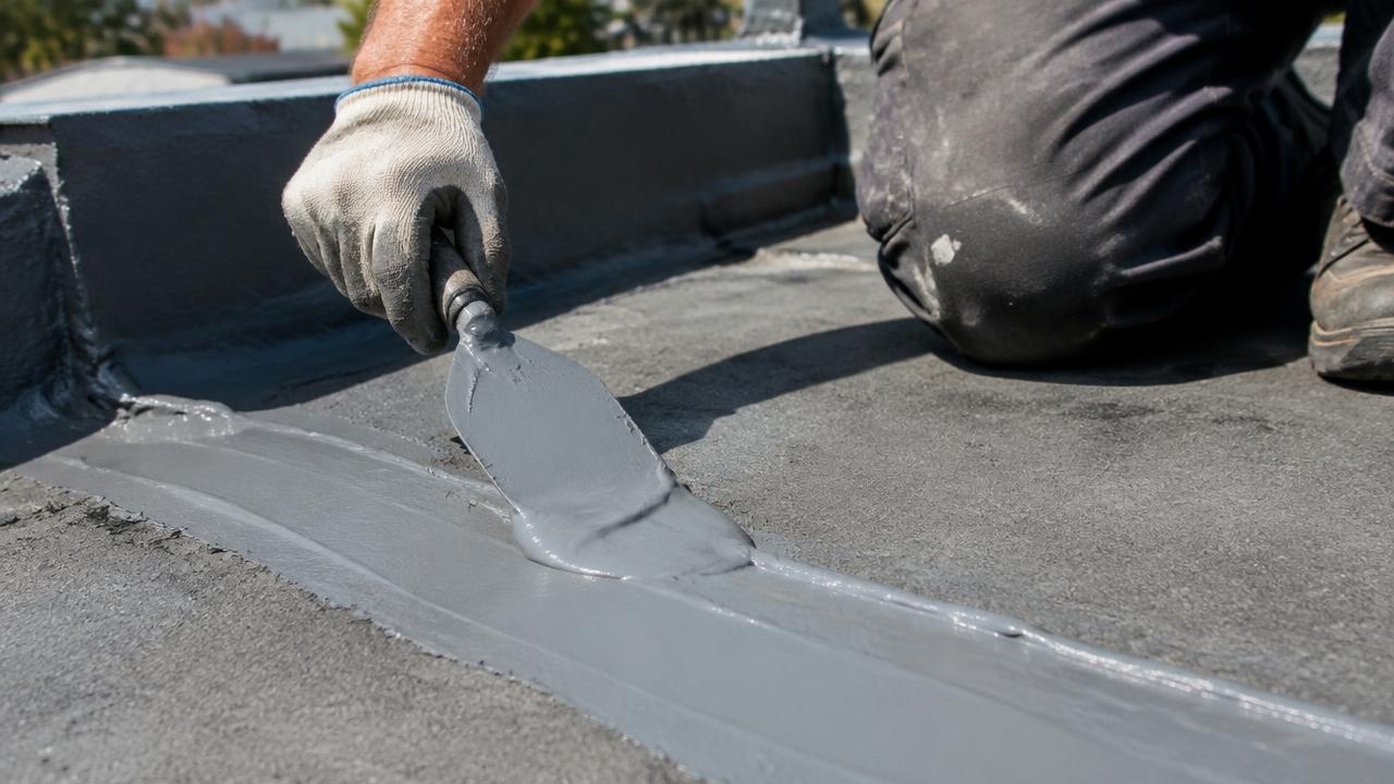roof Repair Pros Sealing a Flat Roof Seam in Jersey City