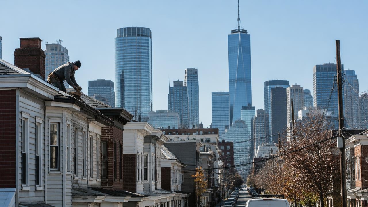 roof Repair in Downtown Jersey City on a Row Home