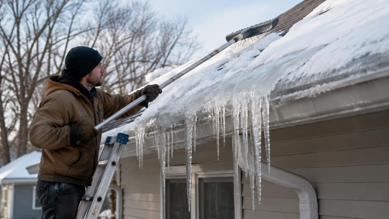 ice Dam Damage Repair on a Jersey City Roof